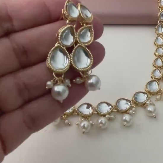 Gold Plated Kundan Choker Necklace Set: Traditional Indian Jewelry